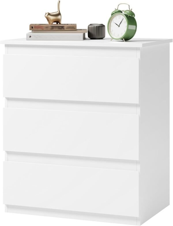 SONGMICS HOME Bedside Table with Charging Station, Side End Table with 3 Drawers, 2 AC Outlets, 2 USB Ports, Bevelled Drawer Fronts, for Living Room, Bedroom, Study, Modern, Apartment - Image 6