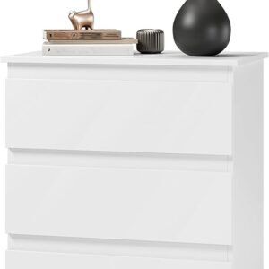 SONGMICS HOME Bedside Table with Charging Station, Side End Table with 3 Drawers, 2 AC Outlets, 2 USB Ports, Bevelled Drawer Fronts, for Living Room, Bedroom, Study, Modern, Apartment