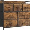 SONGMICS HOME 7-Drawer Chest of Drawers, Dresser for Bedroom, Bedroom Cabinet Organiser, 7 Fabric Drawers with Handles, Easy Assembly, Metal Frame Organiser, Entryway, Children Room, Household